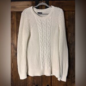 Nautica White Cable Knit Sweater